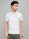 Men White Printed Collar Half Sleeve T-Shirt