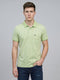 Men Green Printed Collar Half Sleeve T-Shirt
