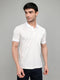 Luxuria Men White Printed Collar Half Sleeve T-Shirt