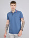 Men Blue Solid Collar Half Sleeve T-Shirt