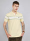 Men Yellow Stripe Collar Half Sleeve T-Shirt