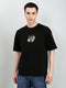 Men Black Solid Round Neck Half Sleeve T-Shirt