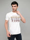 Men White Printed Round Neck Half Sleeve T-Shirt