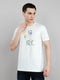Men Beige Typography Print Round Neck Half Sleeve T-Shirt