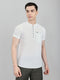 Men White Solid Henley Neck Half Sleeve Kurta