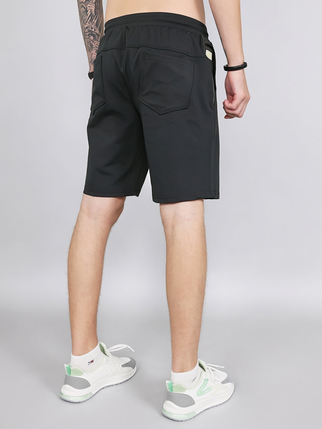 Men Black Solid Smart Fit Bermuda