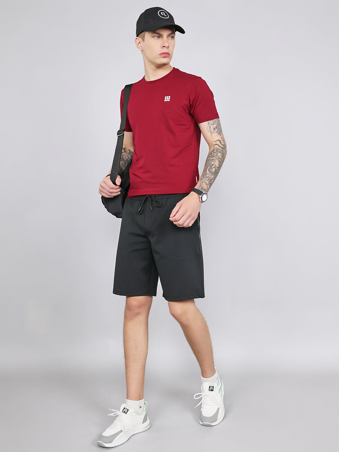 Men Black Solid Smart Fit Bermuda