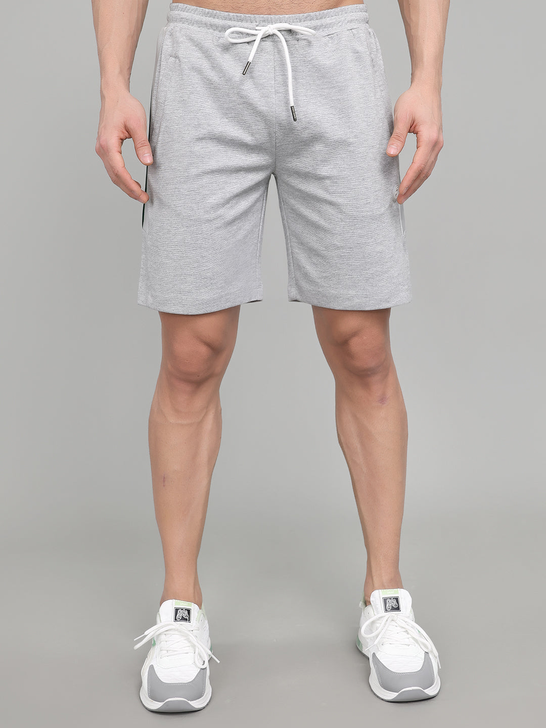 Men Grey Solid Slim Fit Bermuda