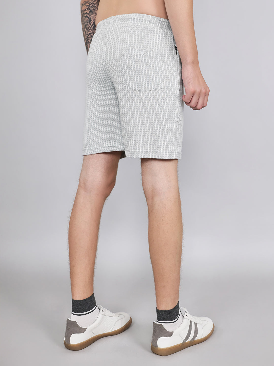 Men Green Jacquard Regular Fit Bermuda