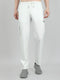 Men Off White Solid Regular Fit Lower
