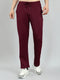 Men Maroon Solid Regular Fit Lower