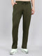 Men Olive Solid Regular Fit Lower
