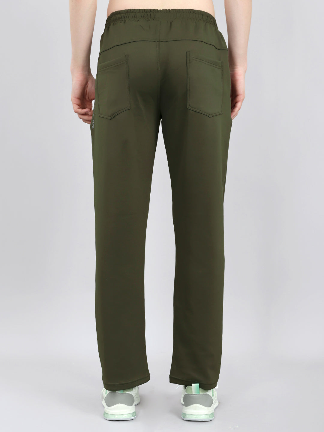 Men Olive Solid Regular Fit Lower