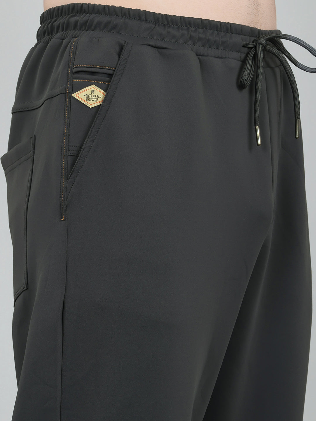 Men Grey Solid Regular Fit Lower