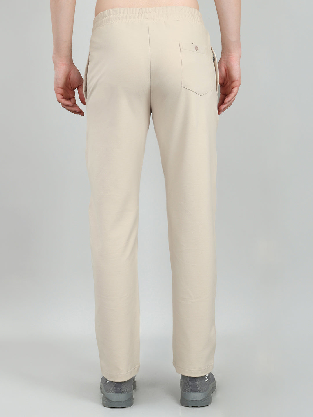 Men Beige Solid Regular Fit Lower