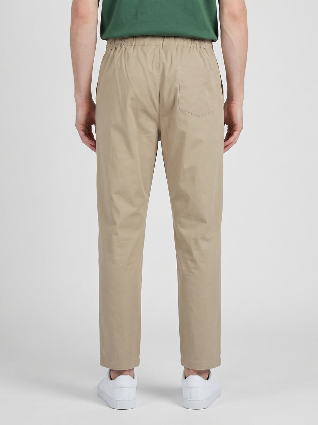 Men Beige Solid Regular Fit Lower