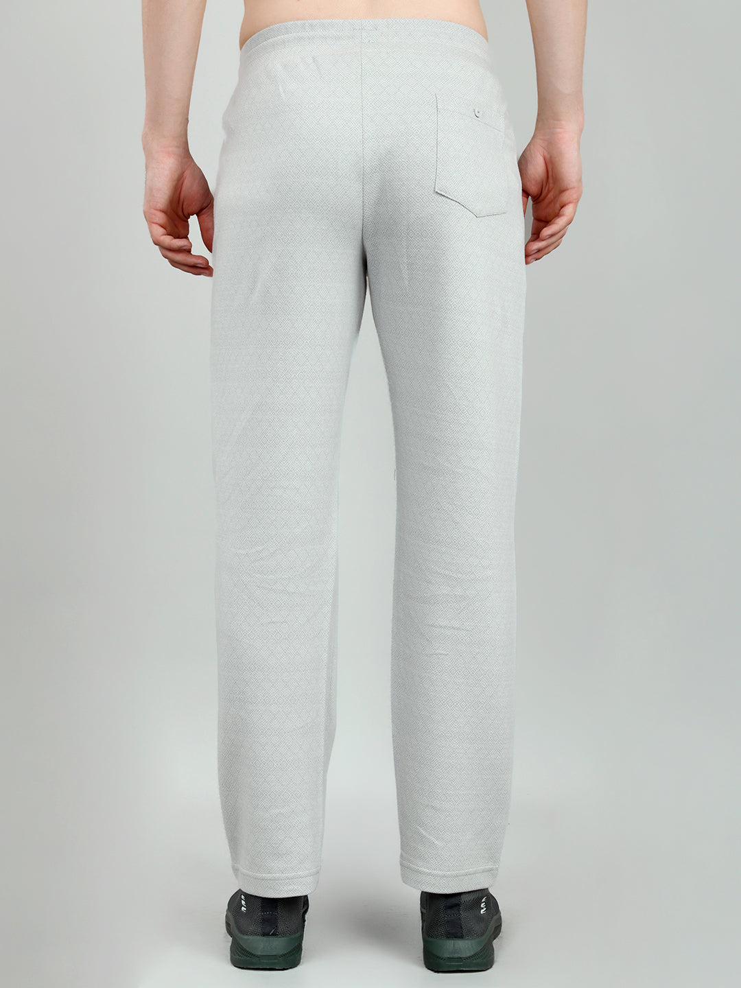 Men Grey Self Design Regular Fit Lower