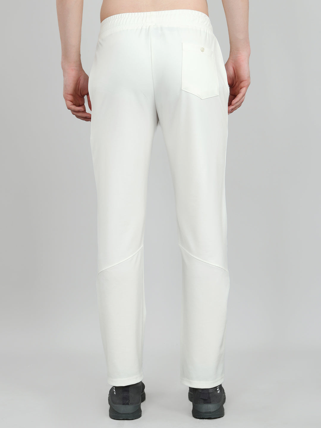 Men White Solid Regular Fit Lower