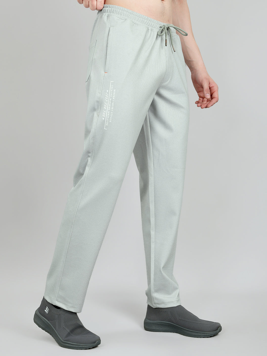 Men Grey Polka Dots Regular Fit Lower