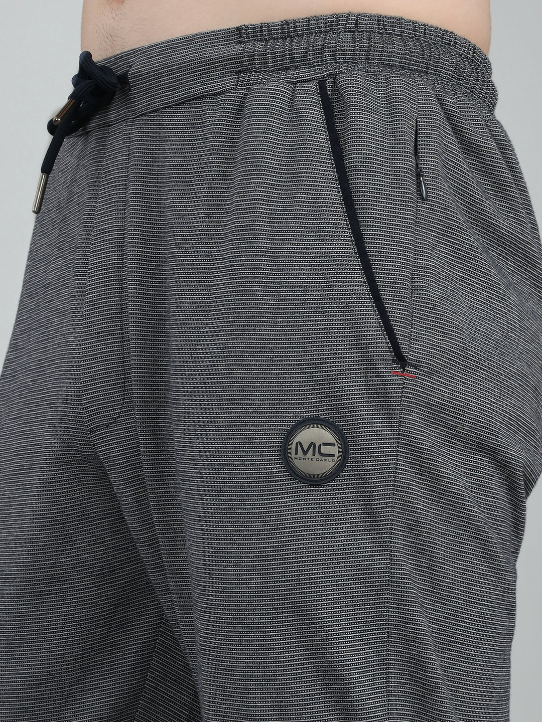 Men Navy Blue Stripe Regular Fit Lower