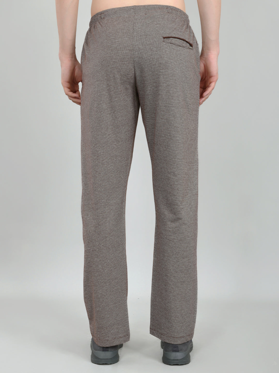 Men Maroon Self Design Regular Fit Lower
