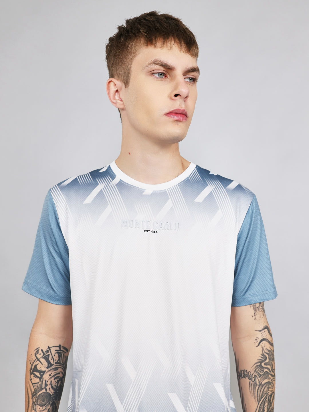 Men Blue Printed Regular Fit Bermuda Set