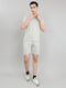 Men Grey Printed Collar Half Sleeve Bermuda Set