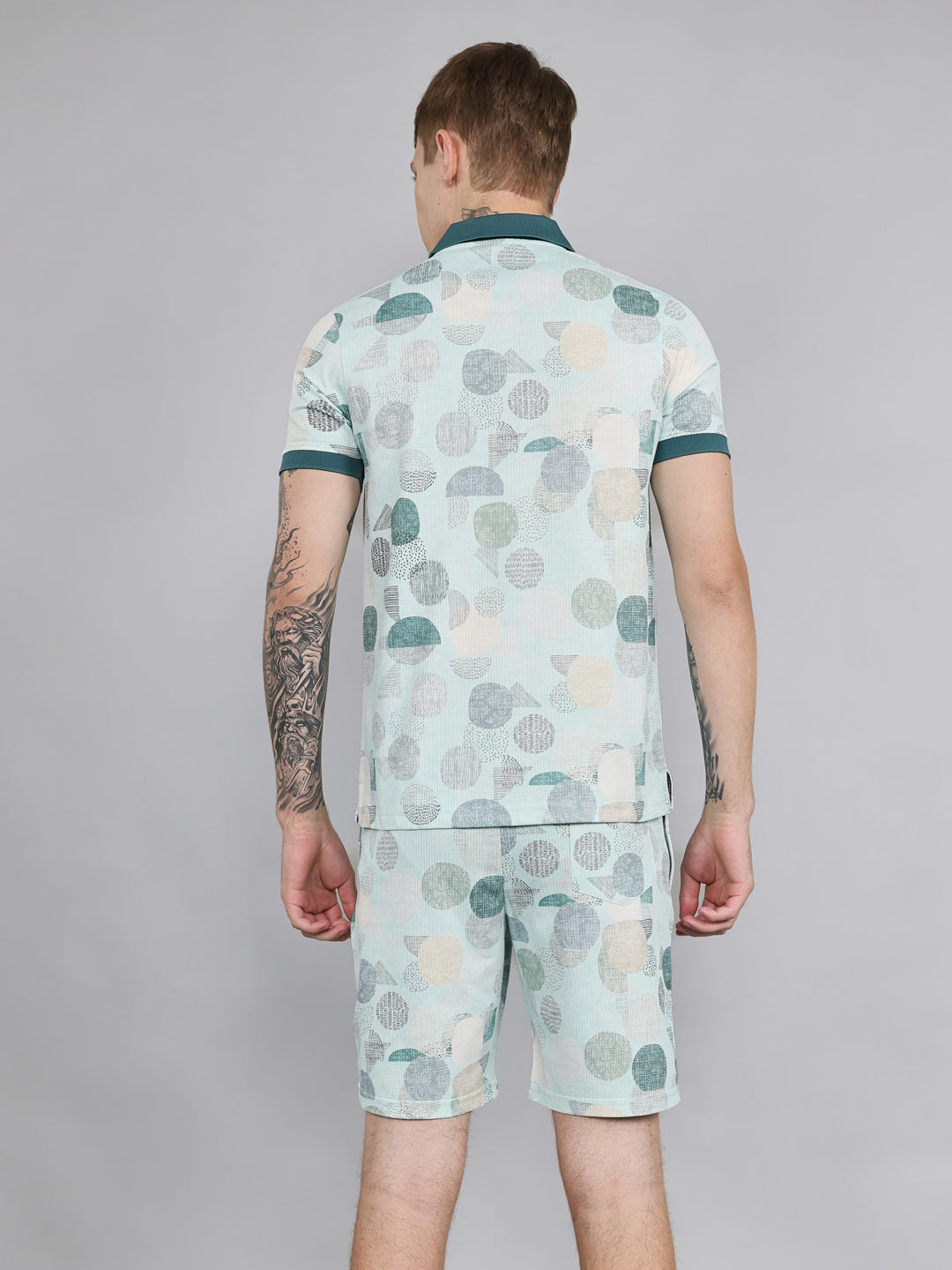 Men Green Abstract Print Regular Fit Bermuda Set