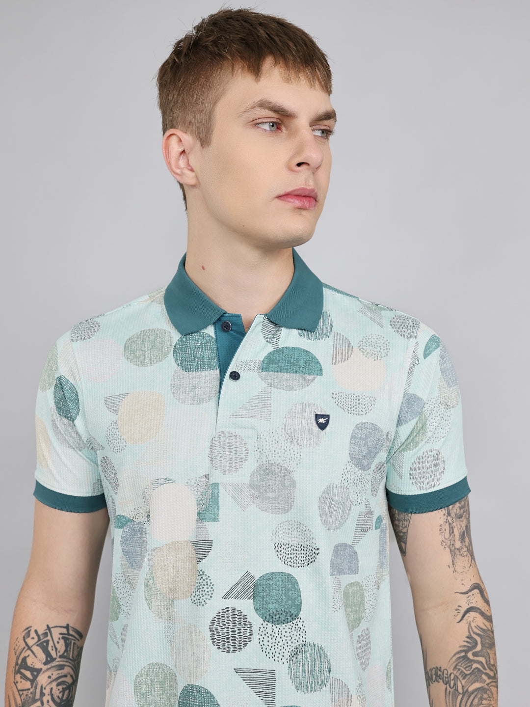 Men Green Abstract Print Regular Fit Bermuda Set