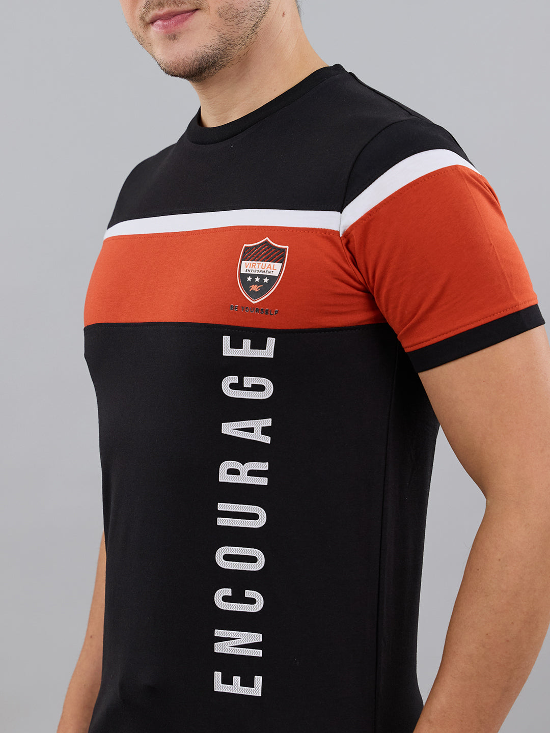 Men Black Solid Round Neck Half Sleeve Lower Set