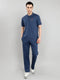 Men Blue Solid Collar Half Sleeve Lower Set