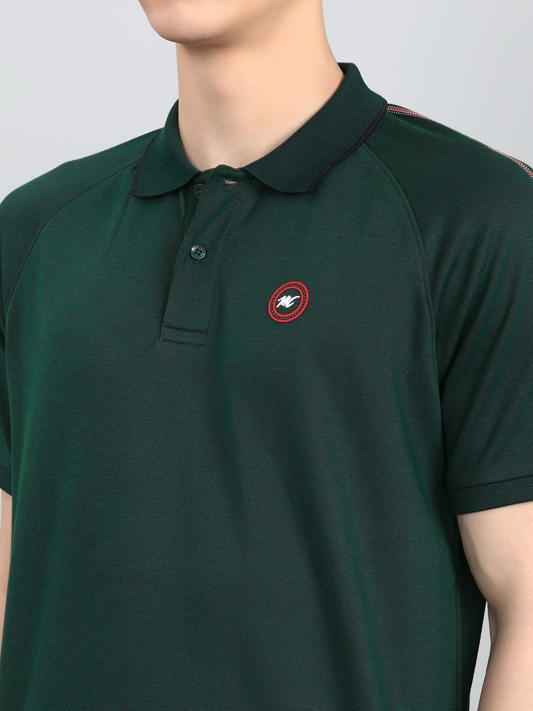 Men Green Solid Round Neck Half Sleeve Lower Set