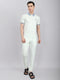 Men Sky Blue Solid Collar Half Sleeve Lower Set
