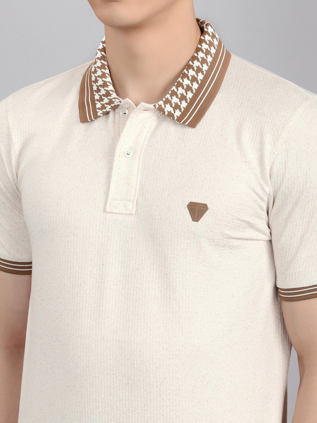 Men Camel Brown Solid Collar Half Sleeve Lower Set