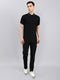 Men Black Solid Collar Half Sleeve Lower Set