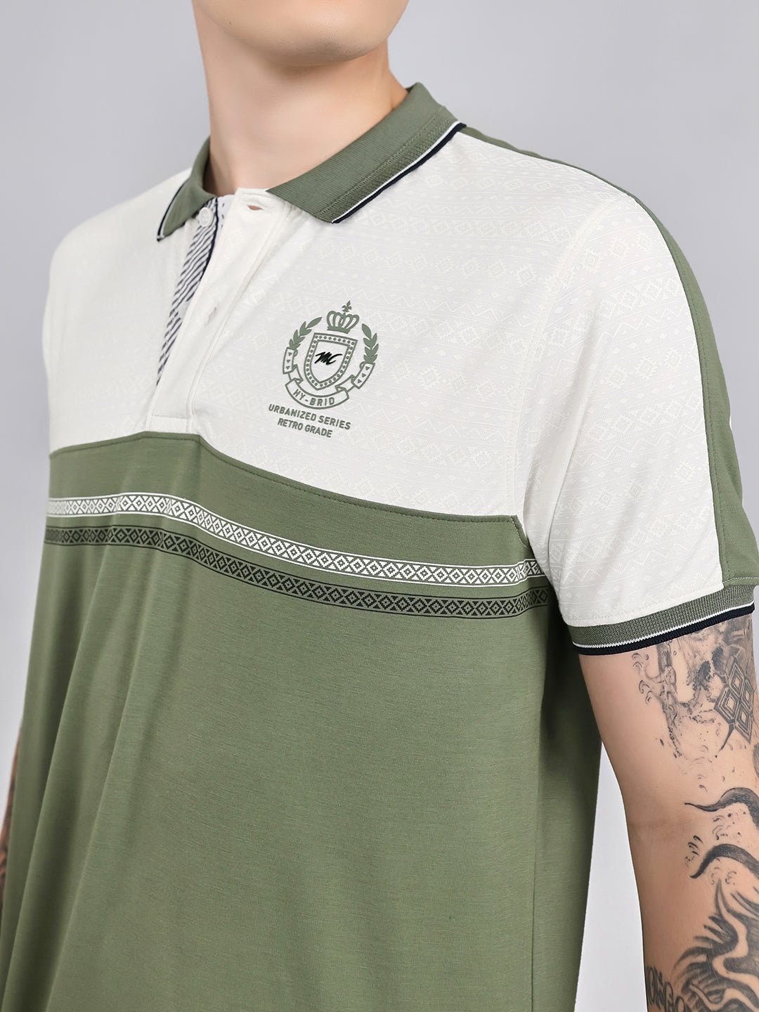 Men Green Solid Collar Half Sleeve Lower Set