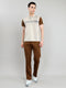 Men Beige & Brown Self Design Collar Half Sleeve 3 Pc Combo Set