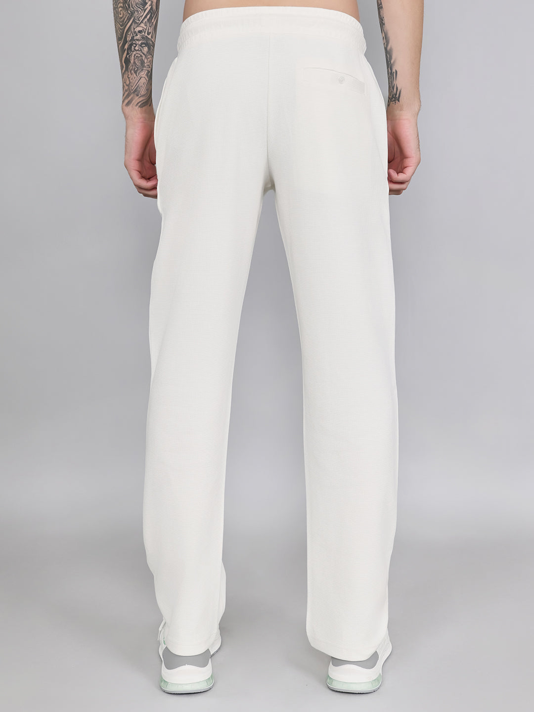 Luxuria Men White Solid Regular Fit Lower