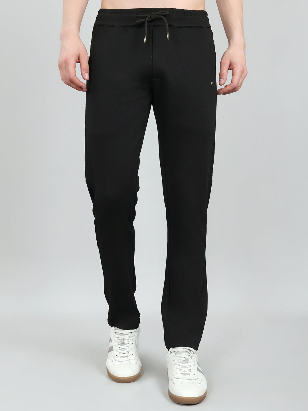 Luxuria Men Black Solid Regular Fit Lower
