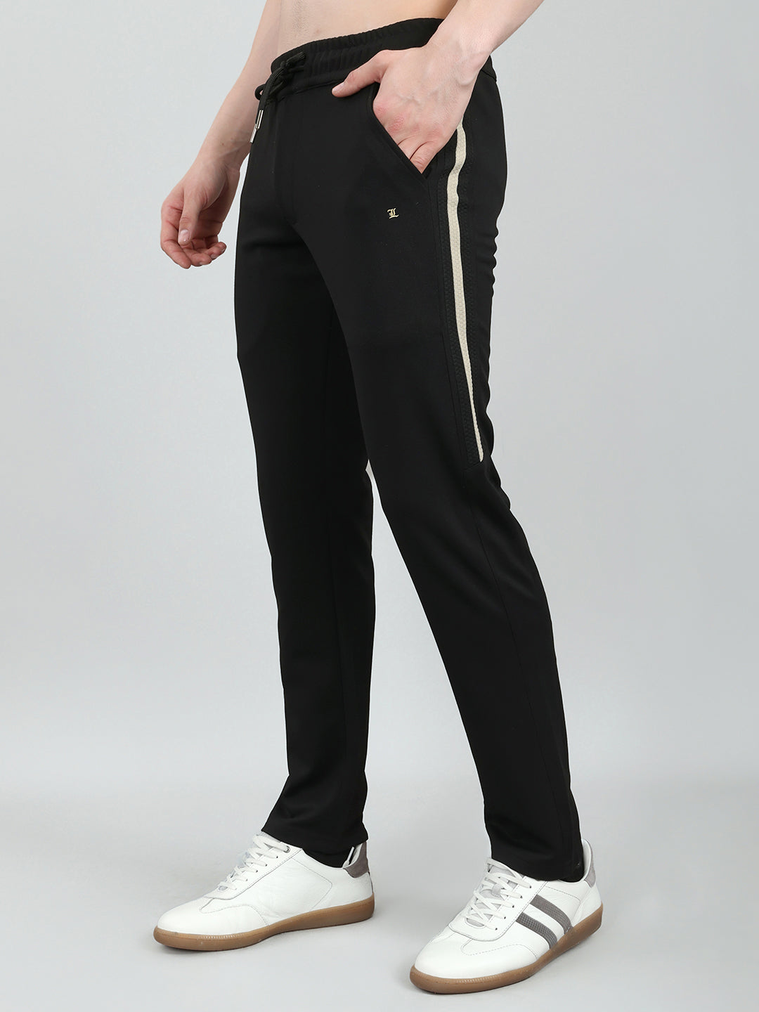 Luxuria Men Black Solid Regular Fit Lower