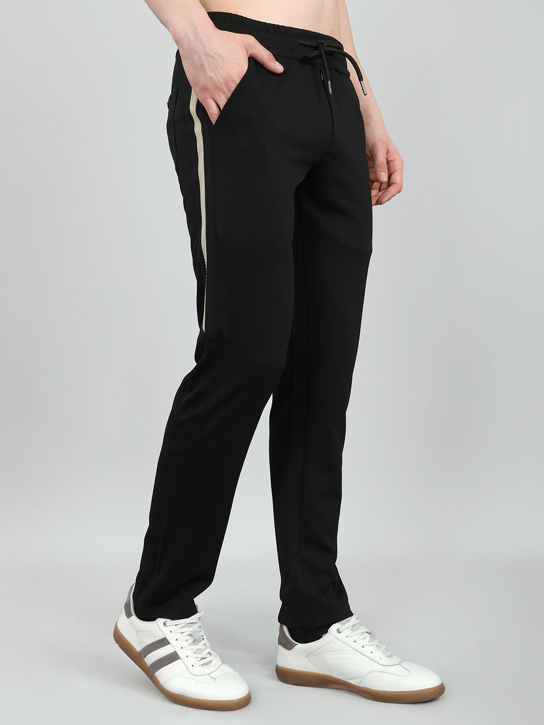Luxuria Men Black Solid Regular Fit Lower