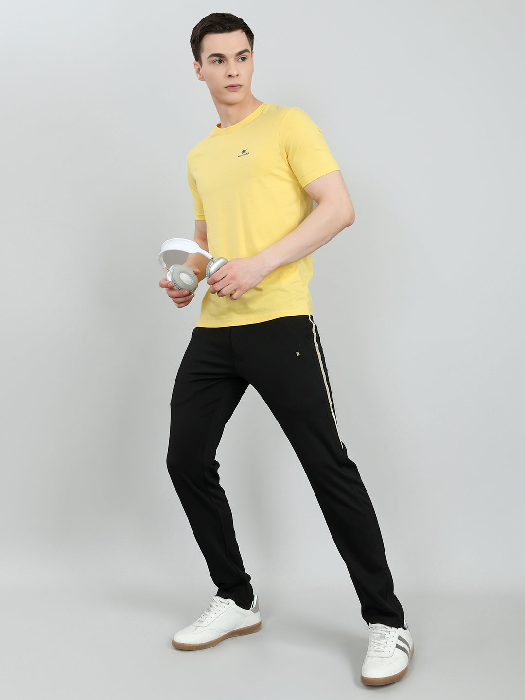 Luxuria Men Black Solid Regular Fit Lower