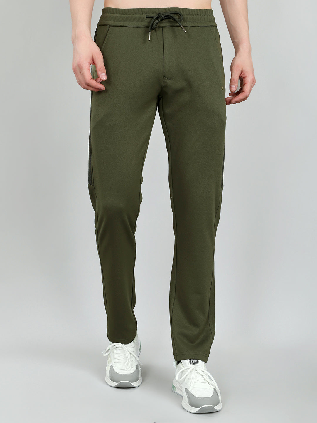 Luxuria Men Olive Solid Regular Fit Lower