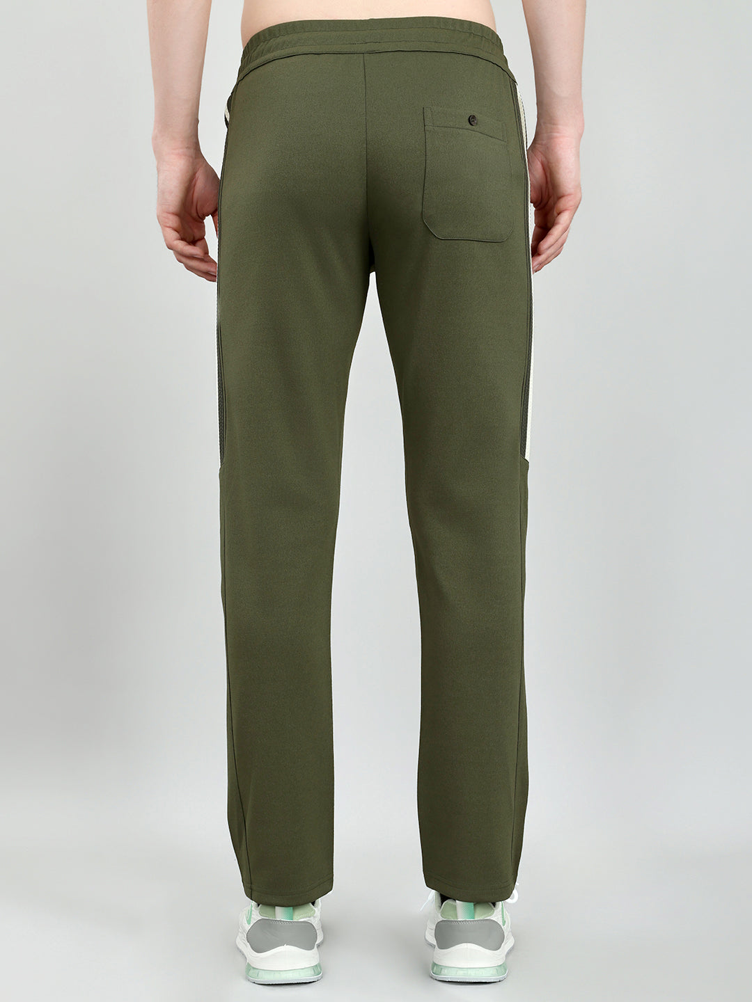 Luxuria Men Olive Solid Regular Fit Lower