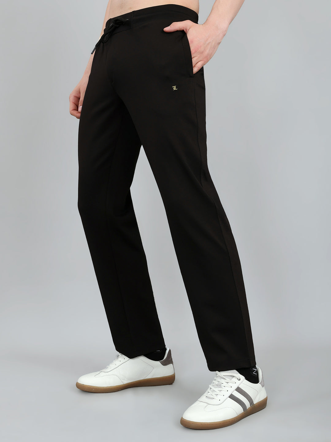 Luxuria Men Black Solid Regular Fit Lower