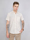 Men White Printed Collar Half Sleeve Shirt