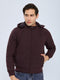 Men Purple Solid Detachable Hood Full Sleeve Bomber Jacket