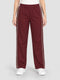 Women Burgundy Solid Regular Fit Winter Lower