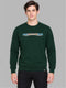 Men Green Solid Round Neck Full Sleeve Sweatshirt