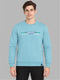 Men Sky Blue Solid Round Neck Full Sleeve Sweatshirt